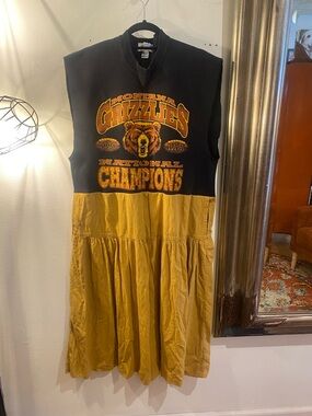 OOAK Upcycled Montana Grizzlies Sleeveless Sweatshirt dress has Pockets!!